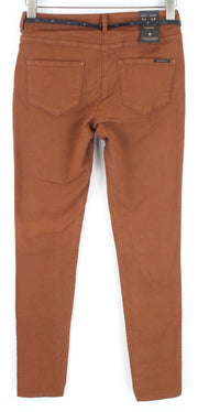 MAISON SCOTCH Womens W27/L32 Skinny  Chino Trousers Brown Stretchy Cotton Belt