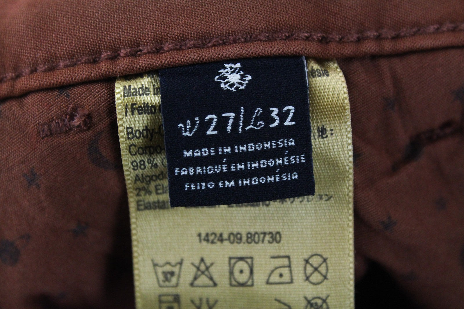 MAISON SCOTCH Womens W27/L32 Skinny  Chino Trousers Brown Stretchy Cotton Belt