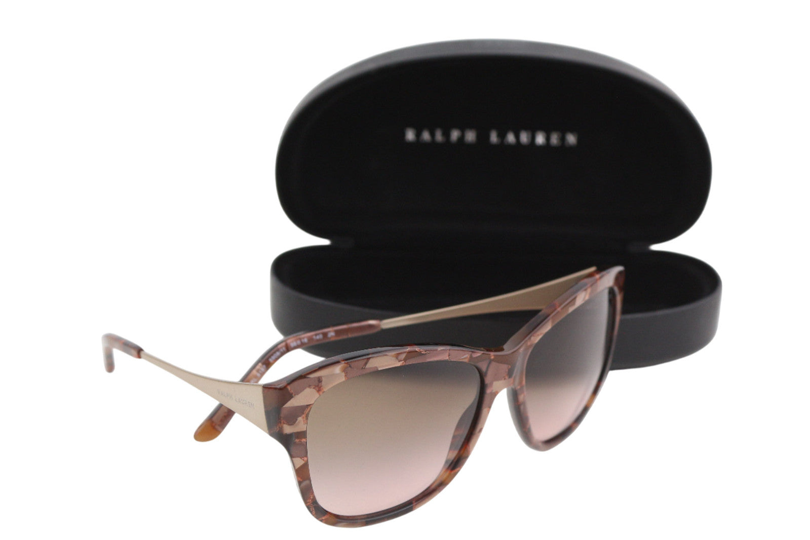 RALPH LAUREN Women Sunglasses 0RL8187 Shiny Brown Marble Pattern Case RRP€160