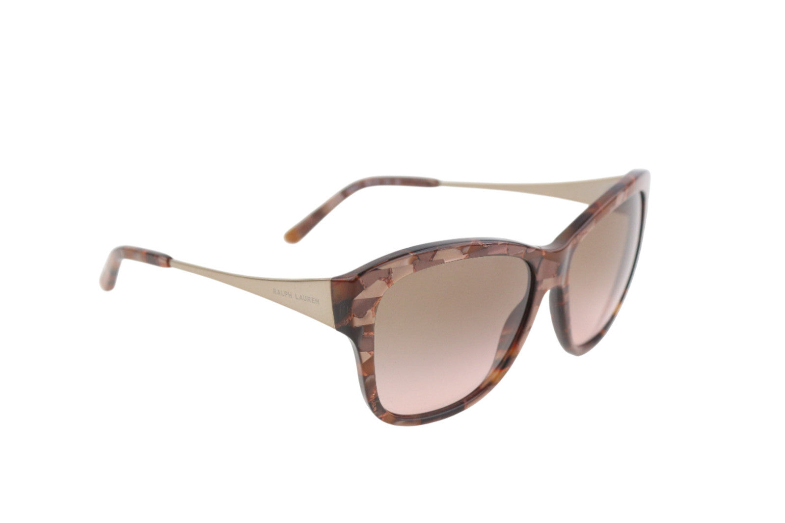 RALPH LAUREN Women Sunglasses 0RL8187 Shiny Brown Marble Pattern Case RRP€160