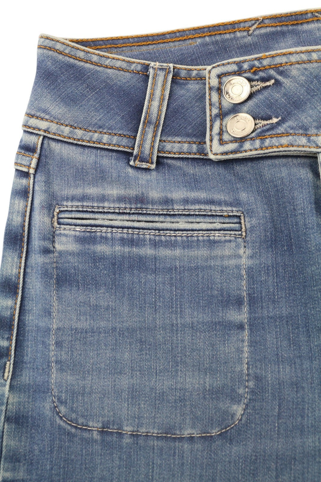 LIU JO Flare Fletti Women Jeans W28 High Waist Wide Leg Washed Denim Blue Logo