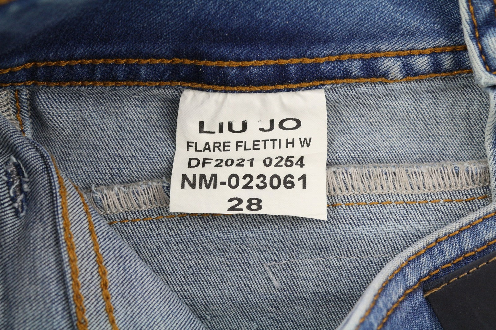 LIU JO Flare Fletti Women Jeans W28 High Waist Wide Leg Washed Denim Blue Logo