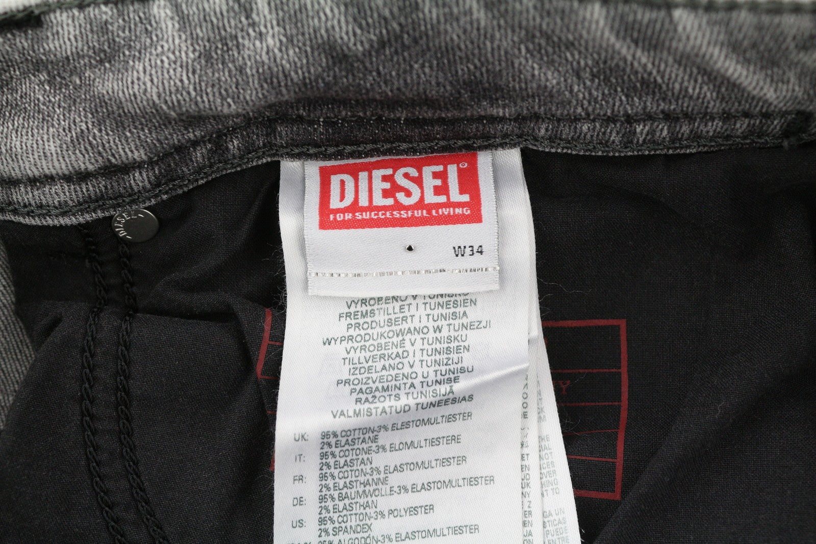 DIESEL 1979 Sleenker E9B97 Men Jeans W34/L32 Skinny Low Waist Distress RRP€250