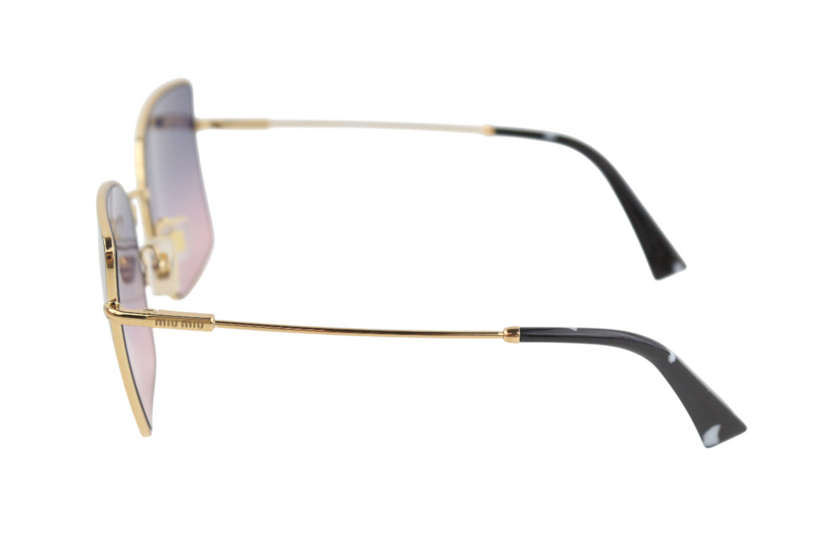 MIU MIU 51WS Women Sunglasses ONE SIZE Butterfly Shape Gold Tone Case RRP€390