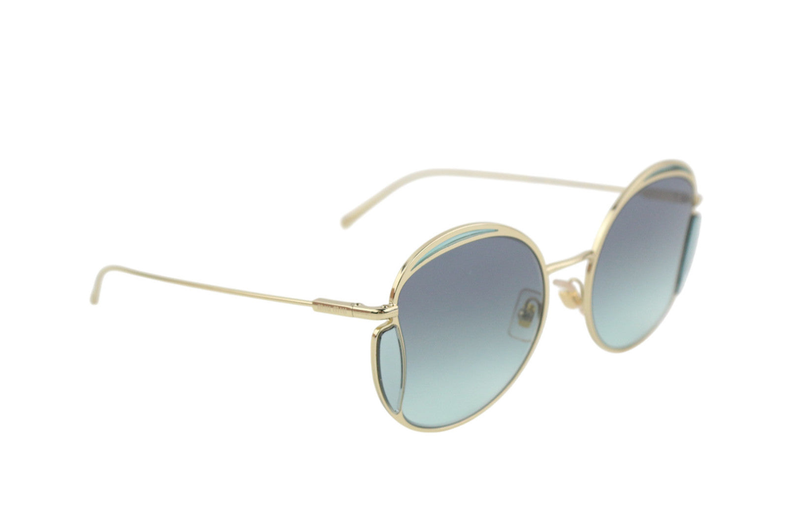 MIU MIU 56XS Women Sunglasses ONE SIZE Oval Gold Tone Details Case RRP€310