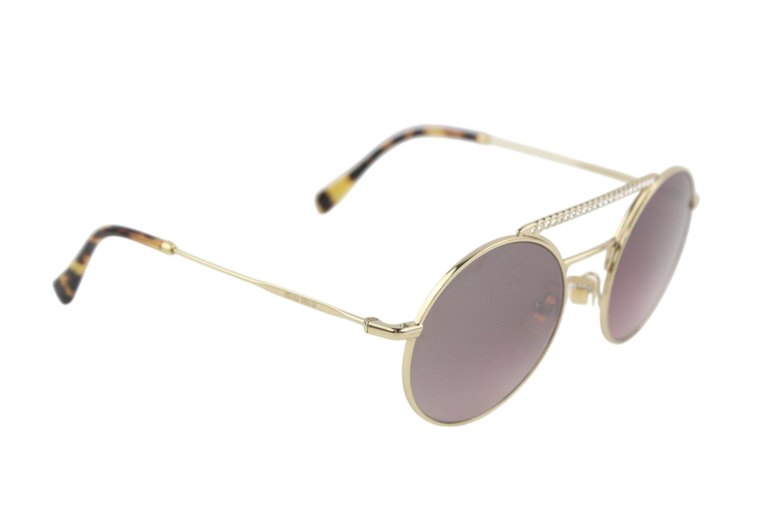 MIU MIU 52VS Women Sunglasses Oval Animal Print Frame Rhinestone RRP€310