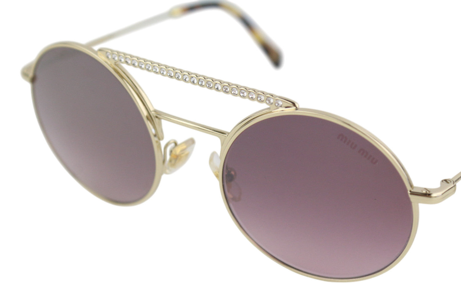 MIU MIU 52VS Women Sunglasses Oval Animal Print Frame Rhinestone RRP€310