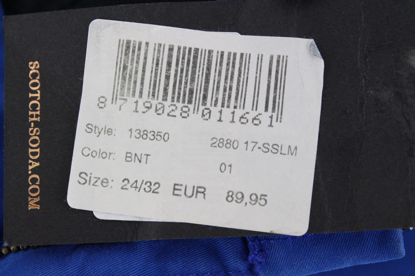 MAISON SCOTCH Womens W24/L32 Slim  Cotton Trousers Blue Belted Stretchy Style