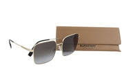 BURBERRY Jude Women Sunglasses ONE SIZE Dark Square Gold Tone Details RRP€269