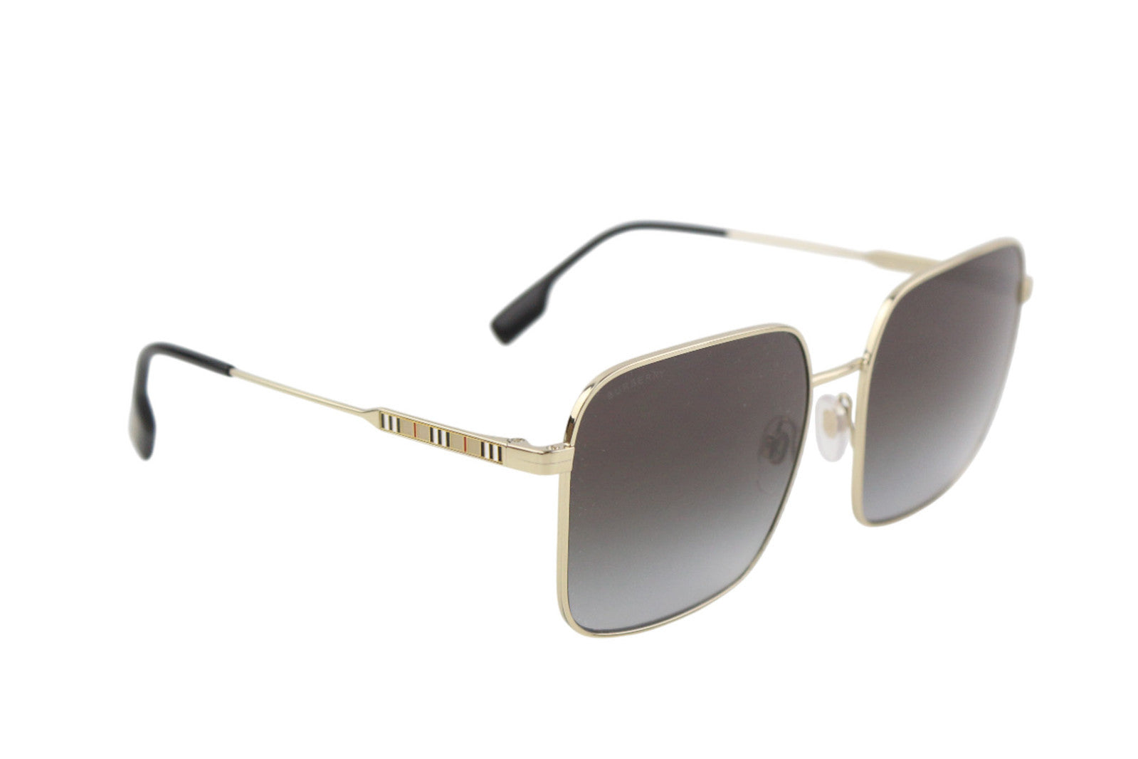BURBERRY Jude Women Sunglasses ONE SIZE Dark Square Gold Tone Details RRP€269