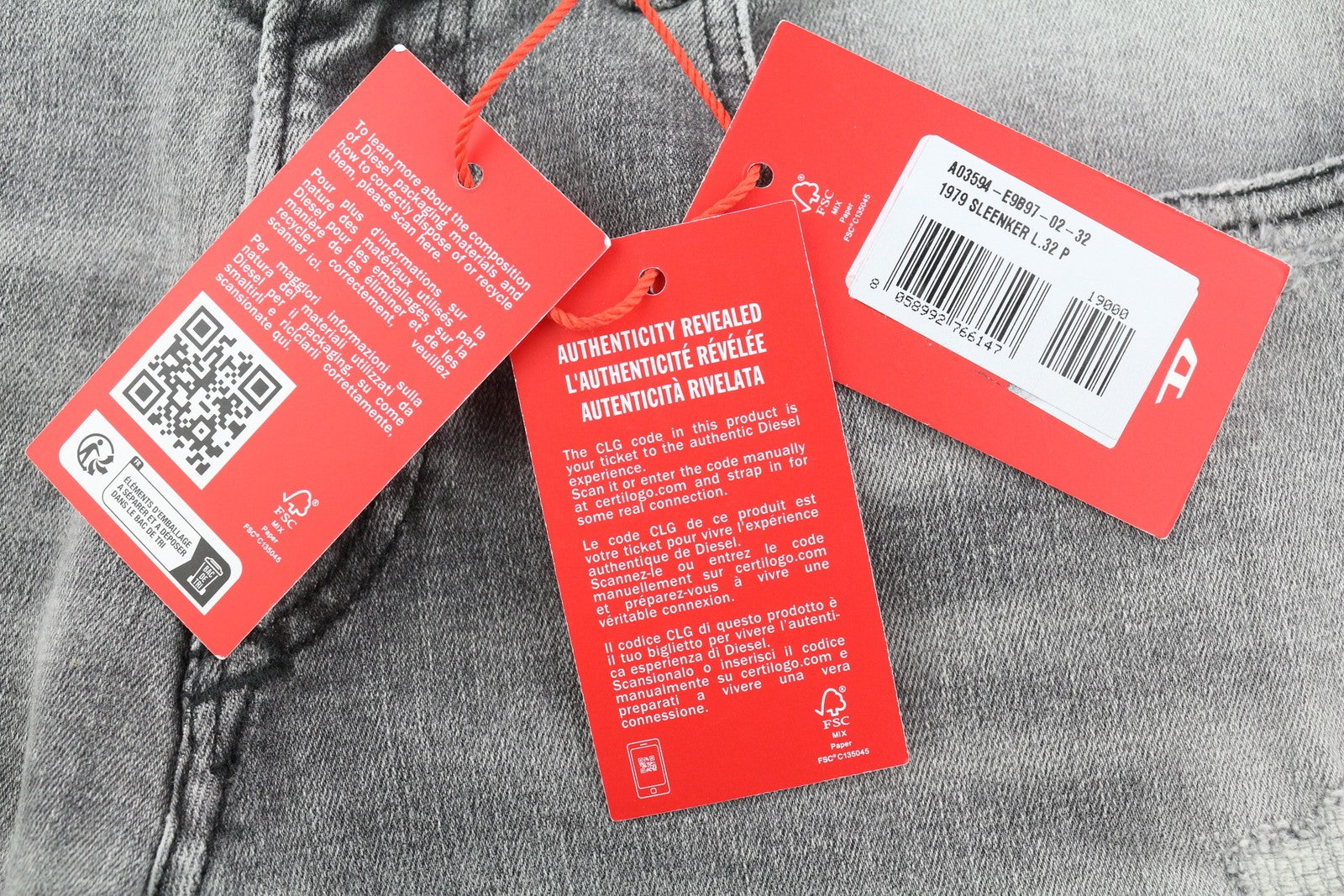 DIESEL 1979 Sleenker E9B97 Men Jeans W32/L32 Skinny Low Waist Distress RRP€250