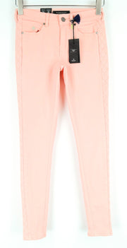 MAISON SCOTCH La Bohemienne Womens Trousers W26 Pink Skinny Cotton Stretchy