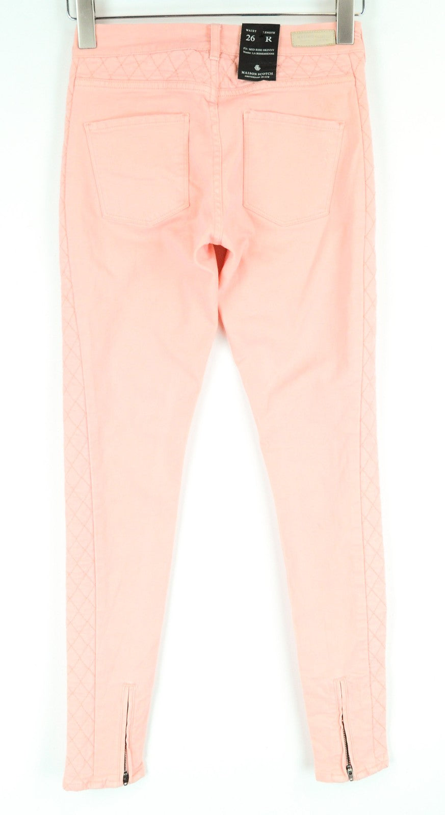 MAISON SCOTCH La Bohemienne Womens Trousers W26 Pink Skinny Cotton Stretchy