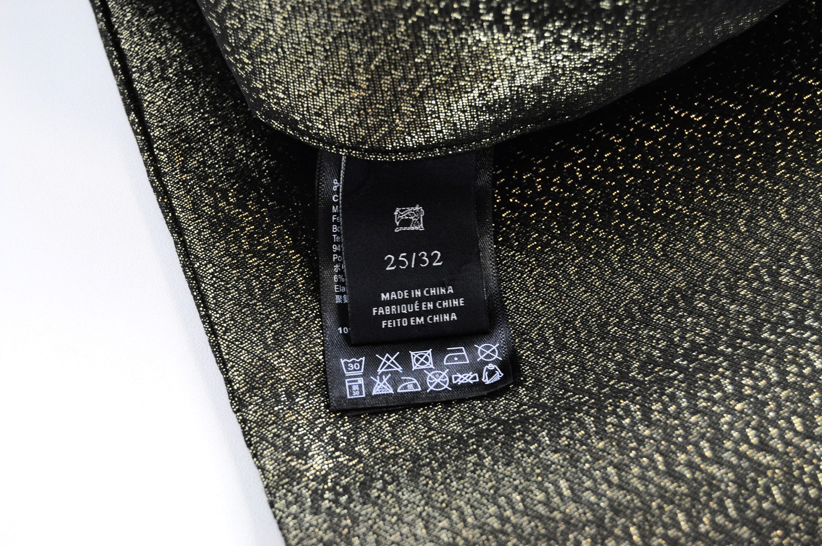 MAISON SCOTCH Womens Gold W25/L32 Skinny Mid Rise Pants Stretchy Shiny Thread