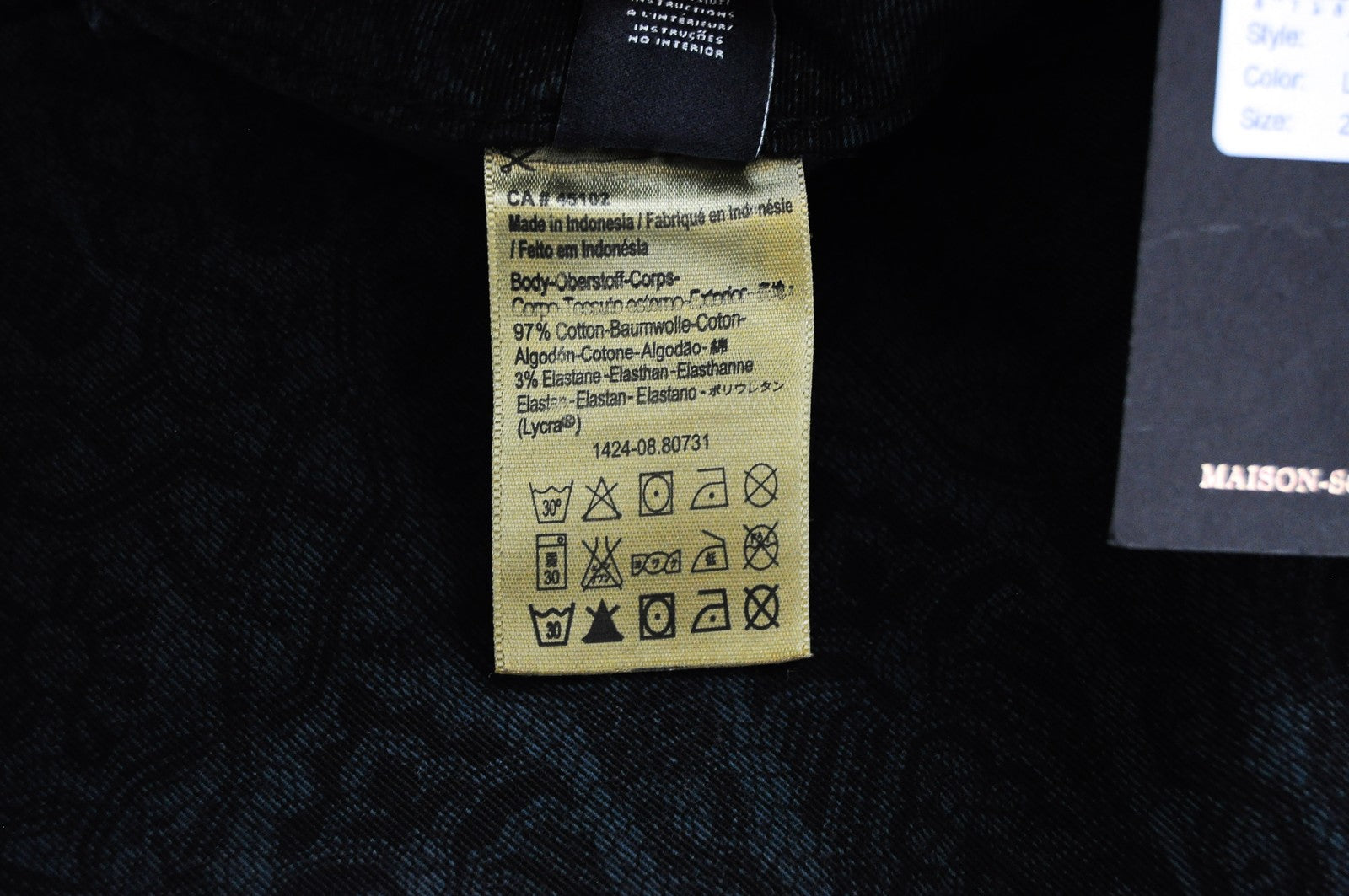 MAISON SCOTCH Womens Skinny Trousers W24/L30 Green Patterned Cotton Stretch