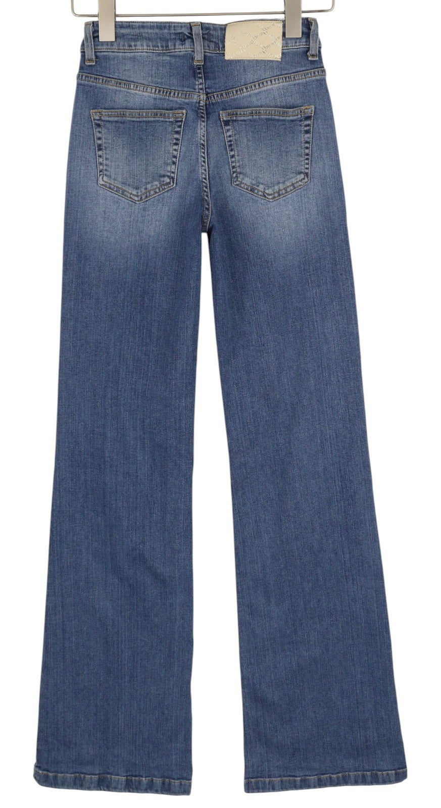 LIU JO Women Jeans W26 High Waist Bootcut Fit Washed Denim Blue Casual Logo