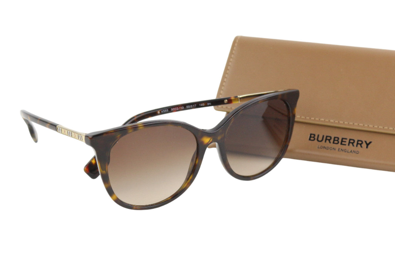 BURBERRY Alice Women Sunglasses ONE SIZE Mid Brown Animal Print Logo RRP€269