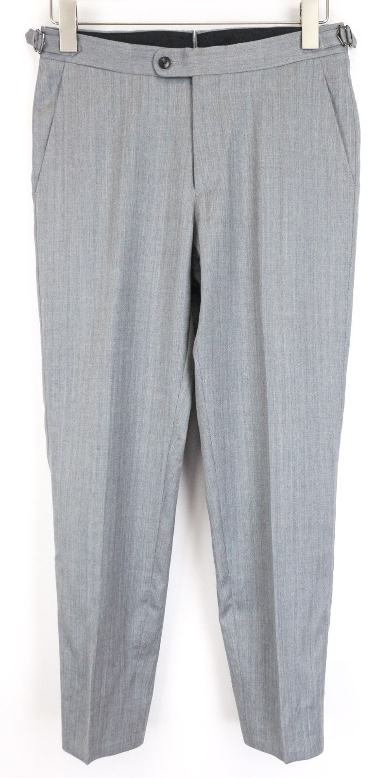 SUITSUPPLY Brescia Men Trousers UK32R Grey Slim Wool Silk Herringbone Classic