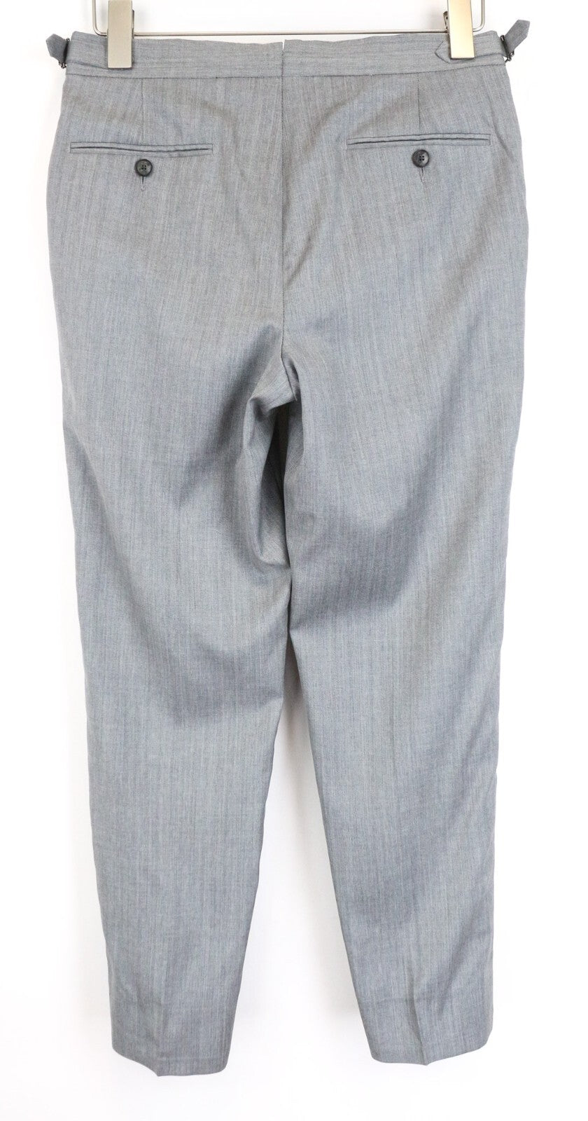 SUITSUPPLY Brescia Men Trousers UK32R Grey Slim Wool Silk Herringbone Classic