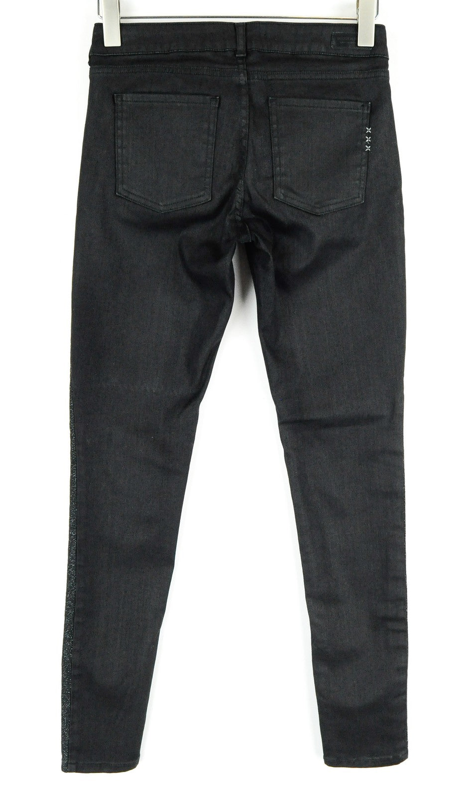 SCOTCH & SODA Ams Blauw Womens Jeans W27/L32 Black Side-Line Skinny 5-Pocket