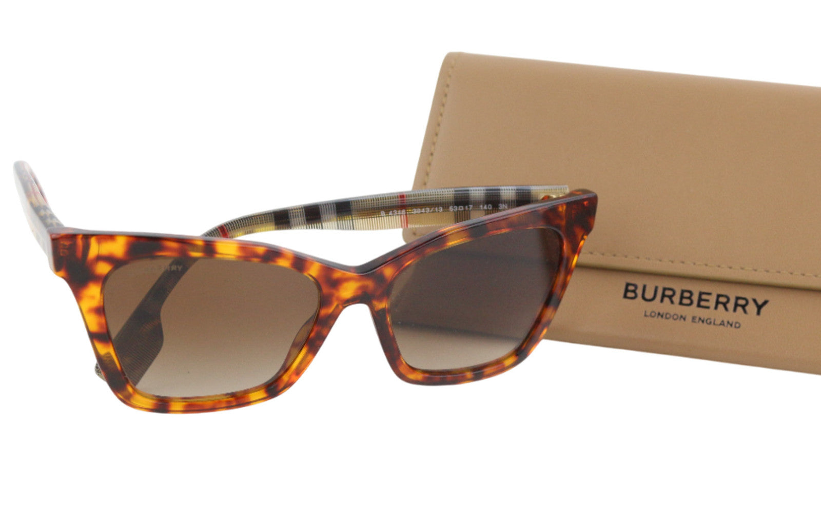 BURBERRY Elsa Women Sunglasses ONE SIZE Mid Brown Animal Print Logo RRP€269