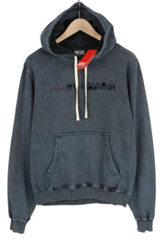 DIESEL S-Ginn-Hood-E1 Mens Hoodie L Washed Grey Distress Hood Kangaroo RRP€195
