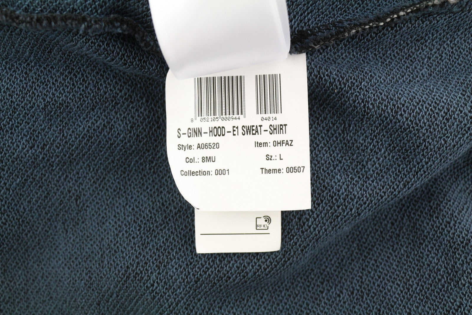 DIESEL S-Ginn-Hood-E1 Mens Hoodie L Washed Grey Distress Hood Kangaroo RRP€195