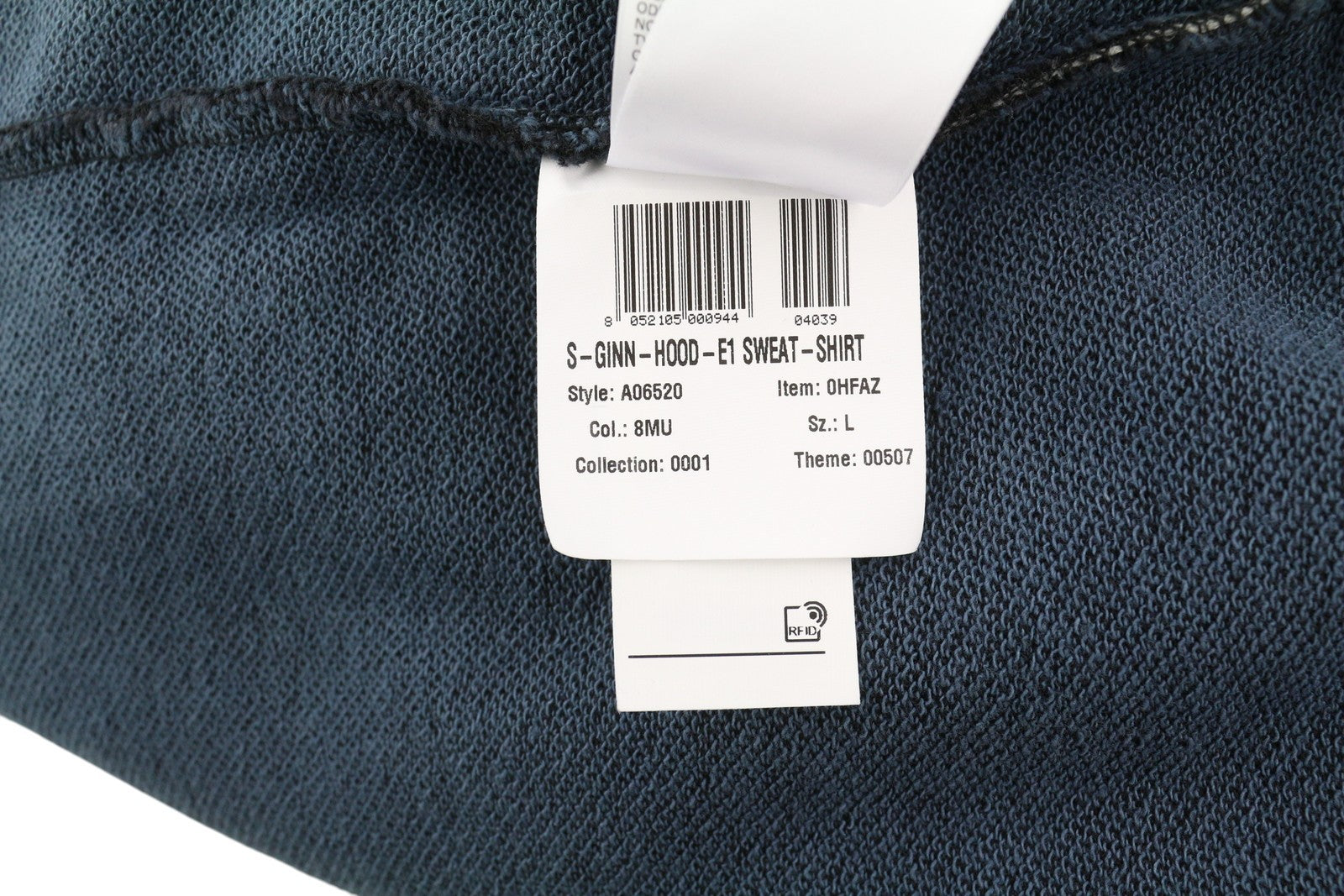 DIESEL S-Ginn-Hood-E1 Mens Hoodie L Washed Dark Grey Distress Kangaroo RRP€195