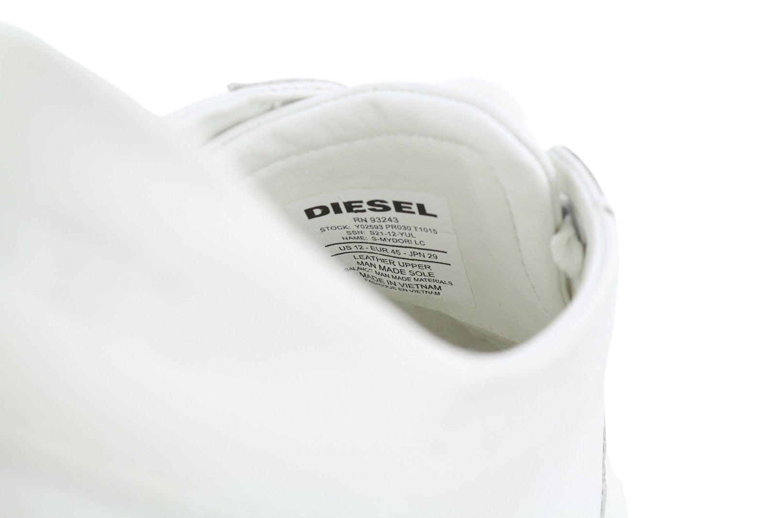 DIESEL S-Mydori LC Mens Sneakers EU45 Leather Round Toe Lace Up Low Top RRP€160