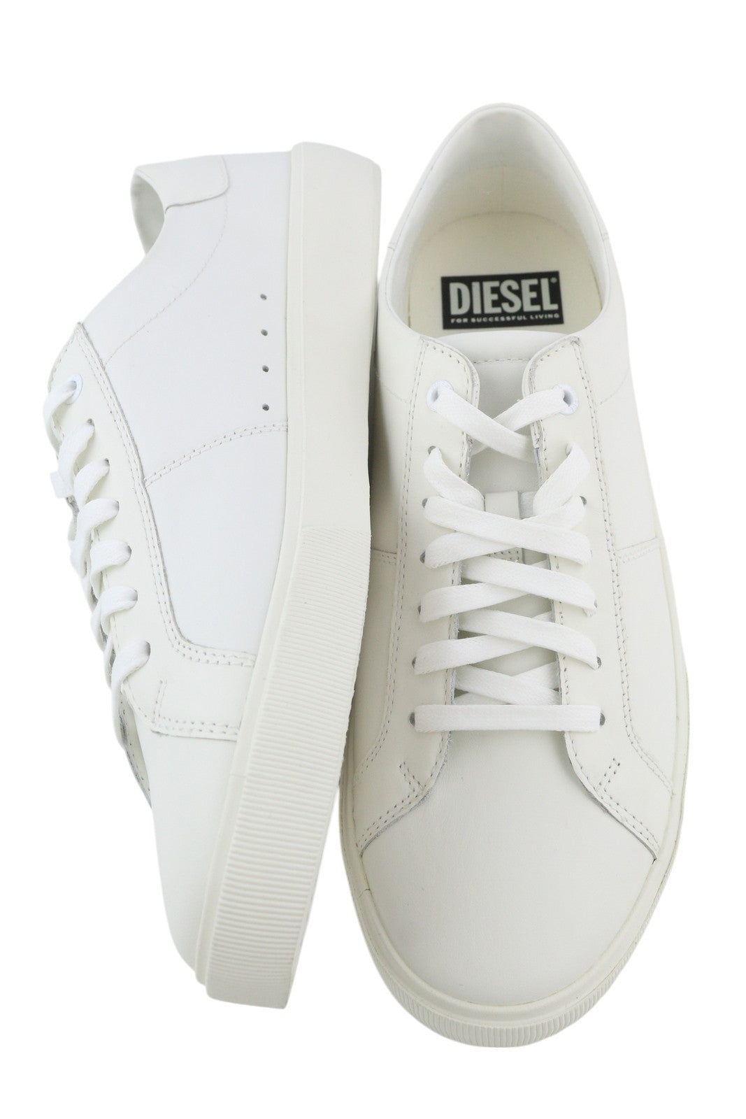 DIESEL S-Mydori LC Mens Sneakers EU45 Leather Round Toe Lace Up Low Top RRP€160