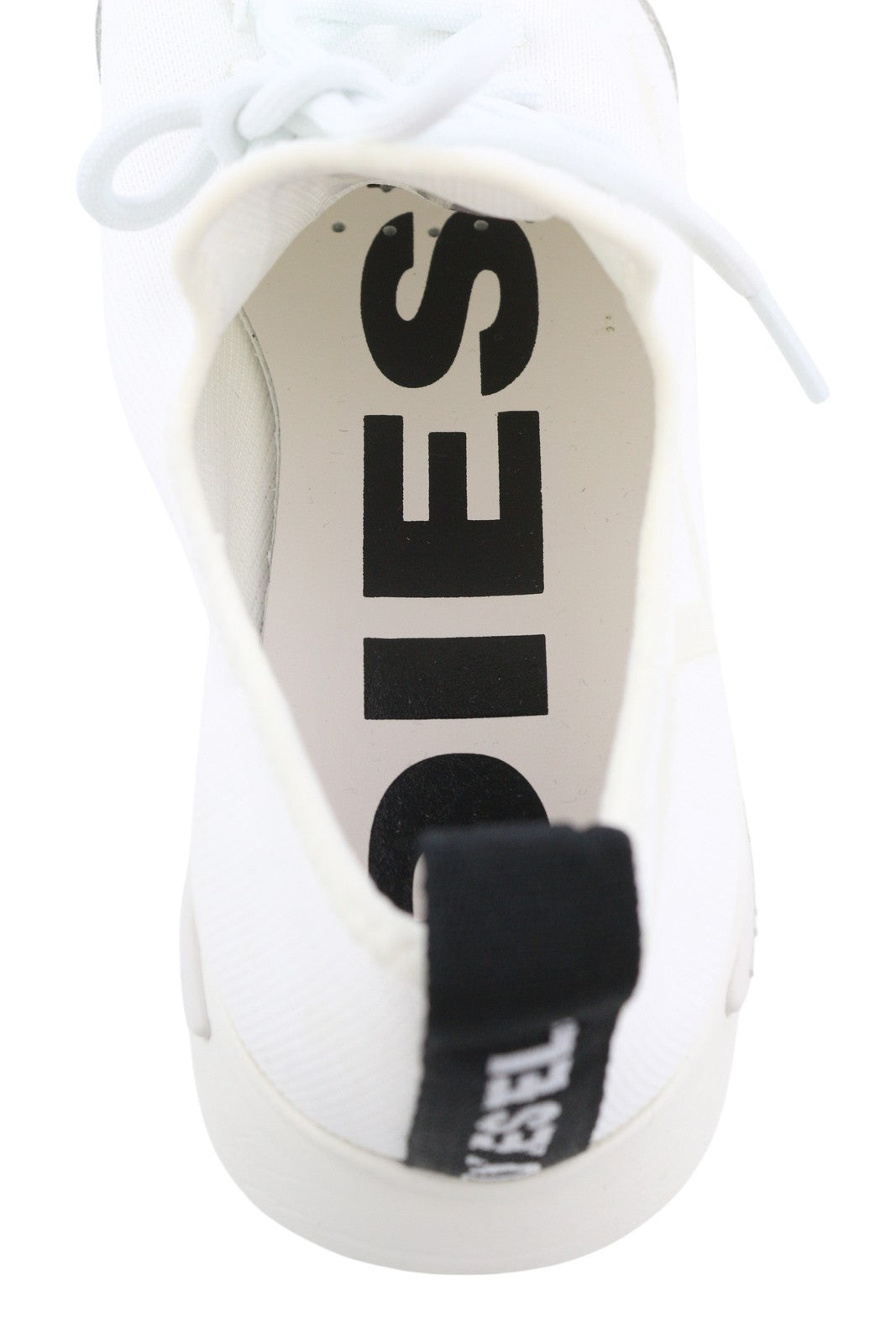 DIESEL S-Kby Stripe Mens Sneakers EU44 White Low Top Lace Up Almond Toe RRP€170