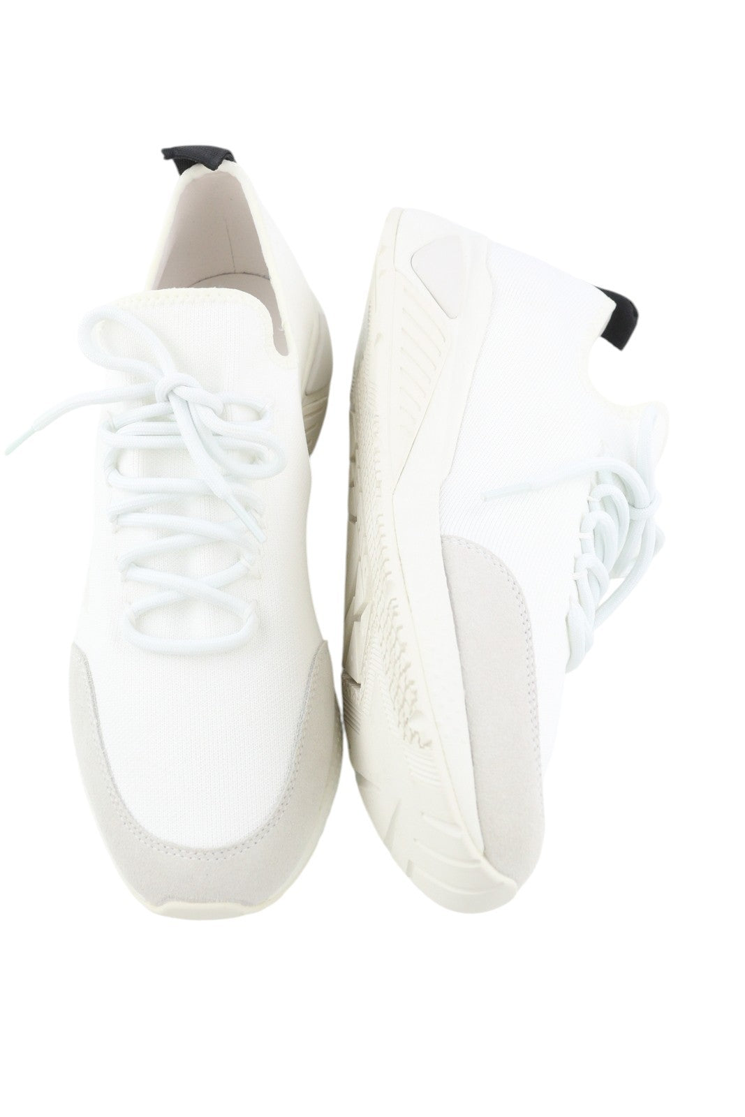 DIESEL S-Kby Stripe Mens Sneakers EU44 White Low Top Lace Up Almond Toe RRP€170