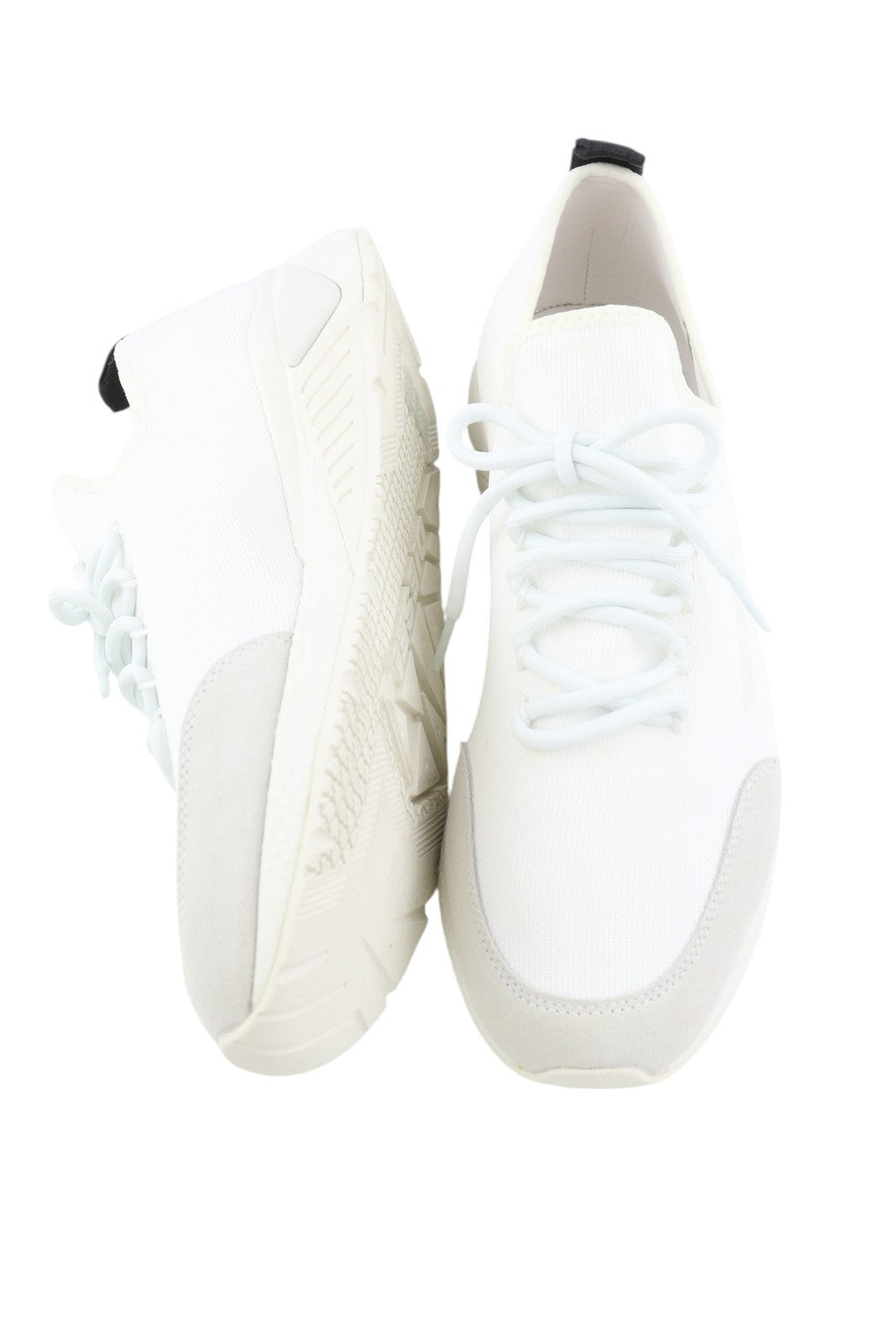 DIESEL S-Kby Stripe Mens Sneakers EU44 White Low Top Lace Up Almond Toe RRP€170