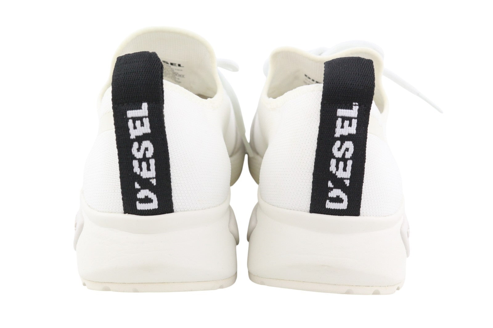 DIESEL S-Kby Stripe Mens Sneakers EU44 White Low Top Lace Up Almond Toe RRP€170