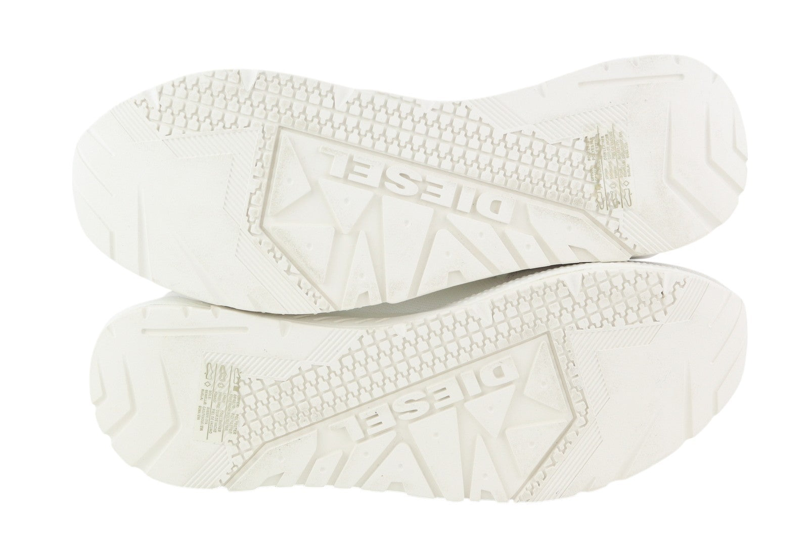 DIESEL S-Kby Stripe Mens Sneakers EU44 White Low Top Lace Up Almond Toe RRP€170