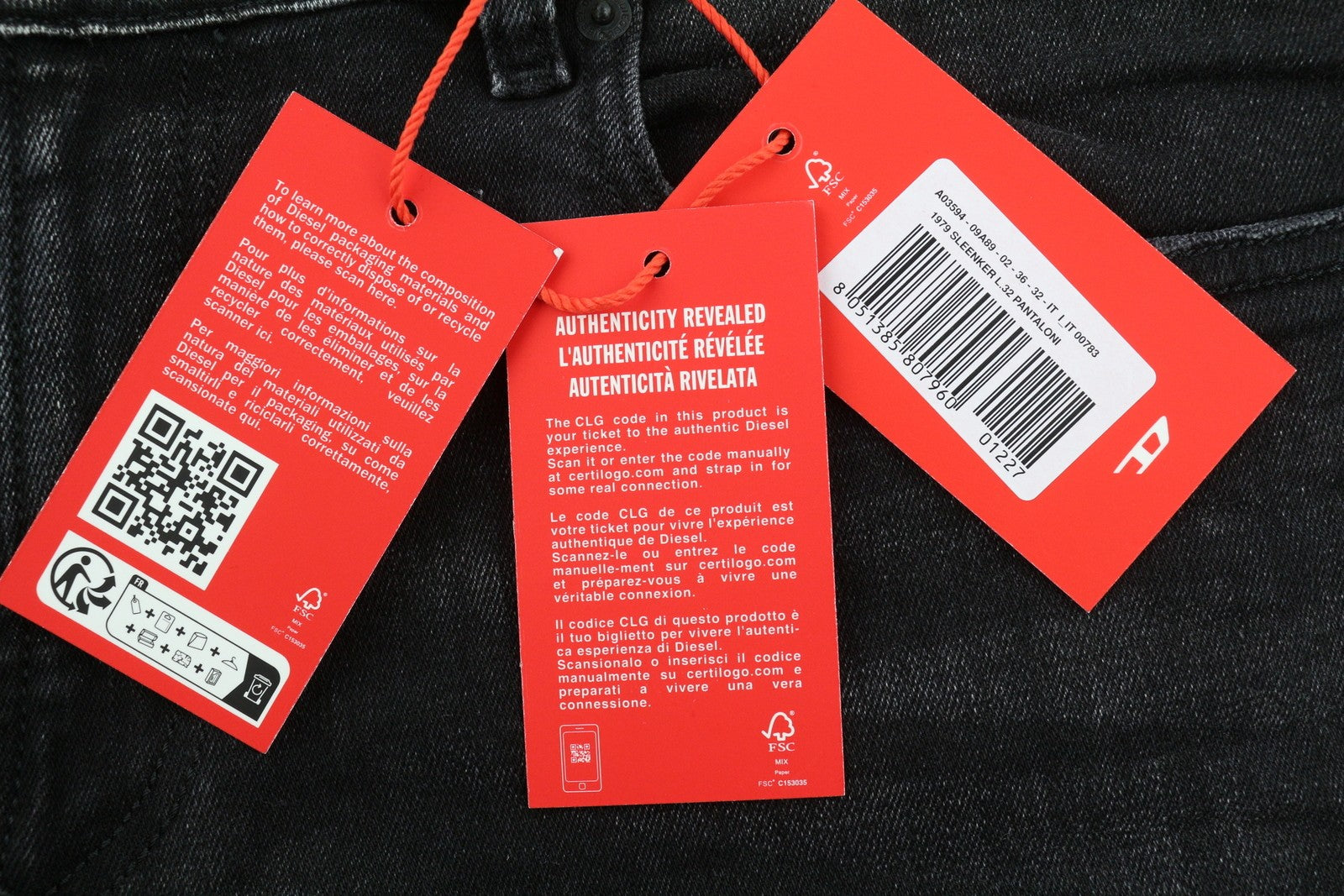 DIESEL 1979 Sleenker 09A89 Men Jeans W36/L32 Skinny Distress Black RRP€275