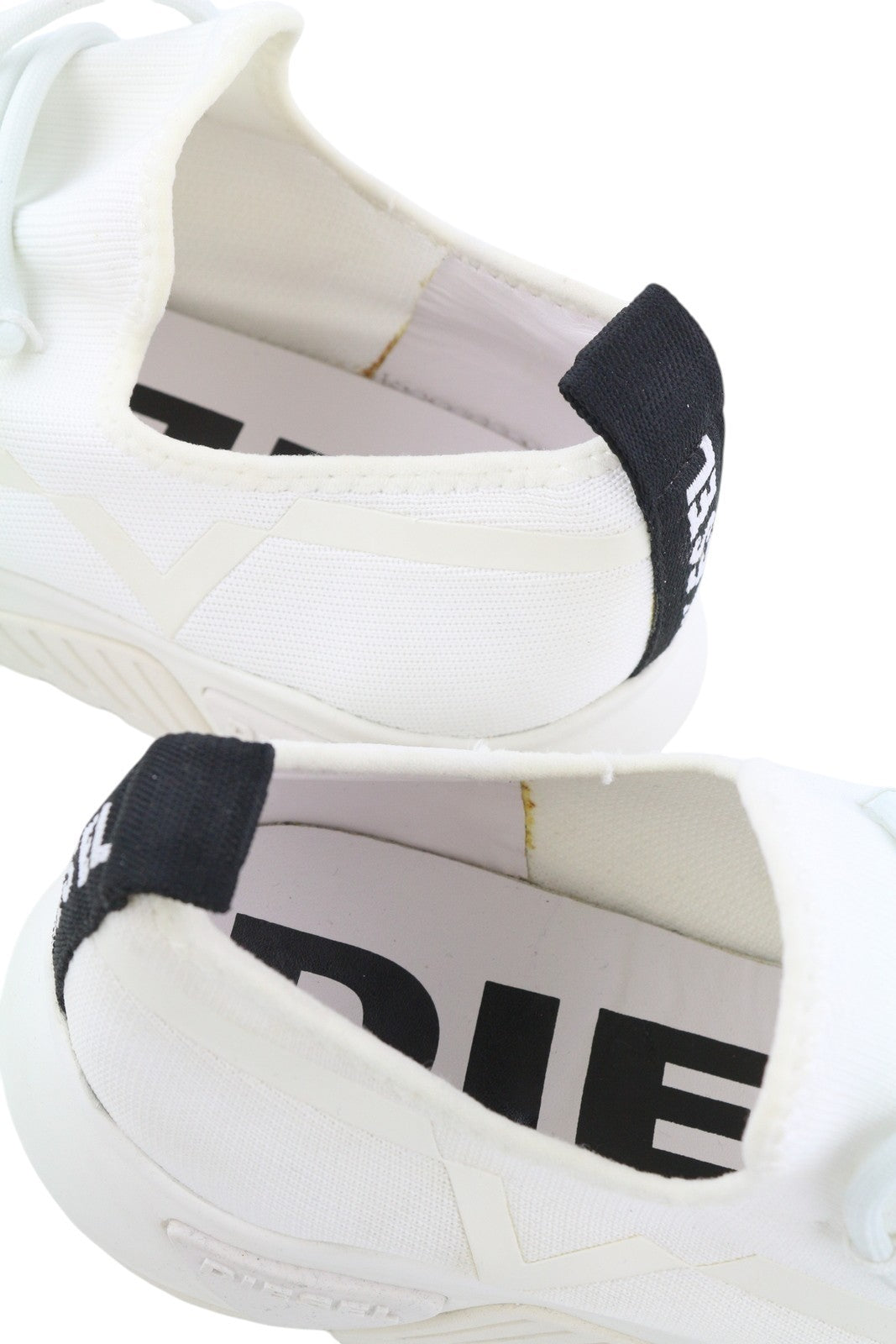 DIESEL S-Kby Stripe Mens Sneakers EU46 White Low Top Lace Up Almond Toe RRP€170