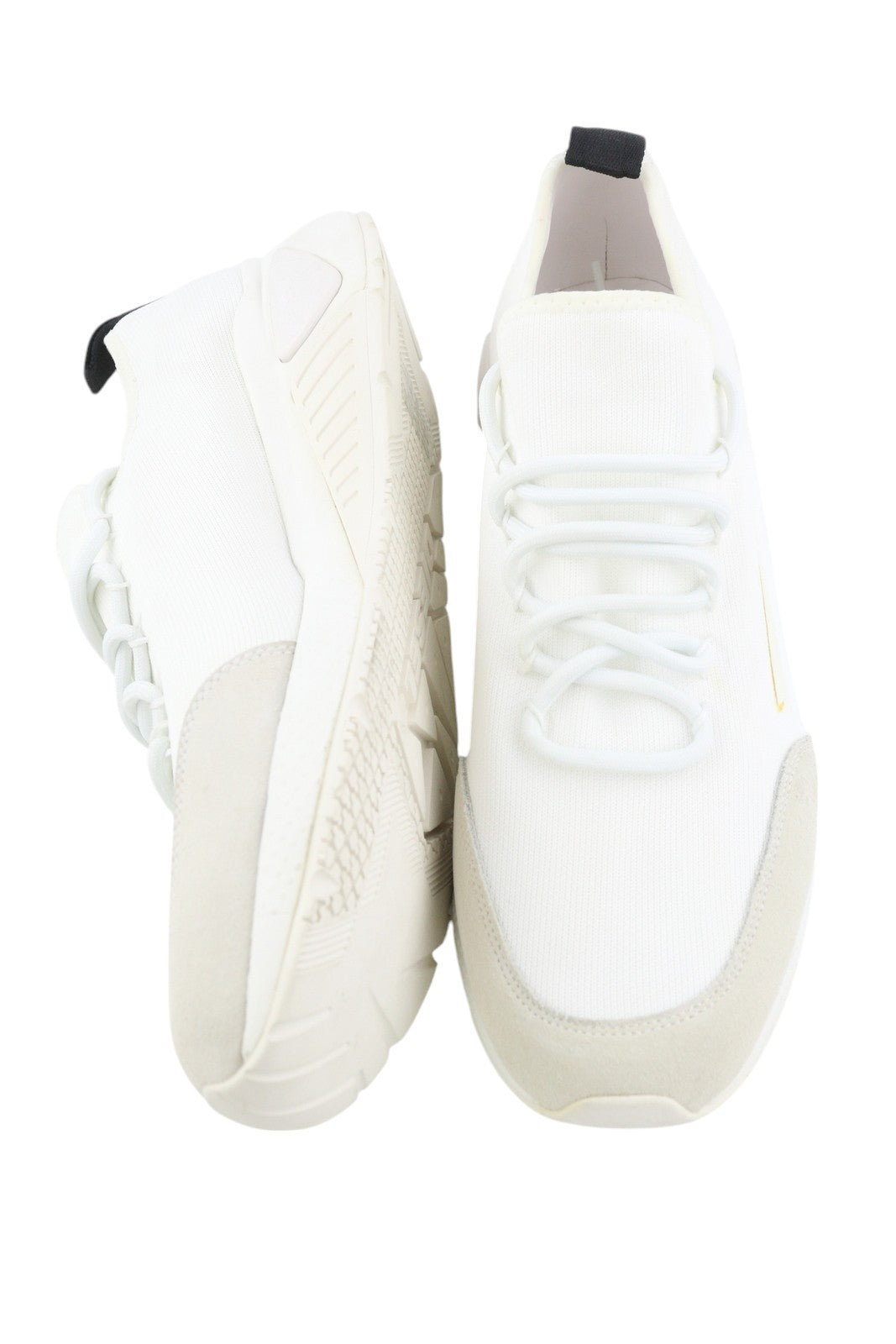 DIESEL S-Kby Stripe Mens Sneakers EU46 White Low Top Lace Up Almond Toe RRP€170