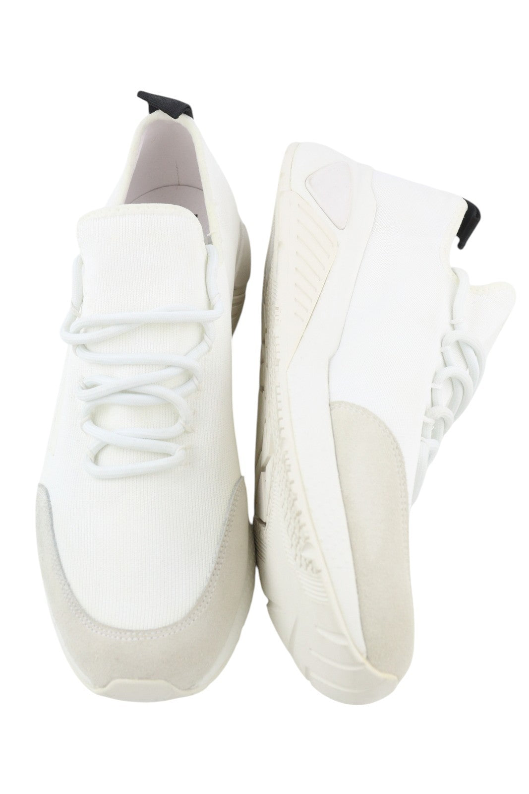 DIESEL S-Kby Stripe Mens Sneakers EU46 White Low Top Lace Up Almond Toe RRP€170