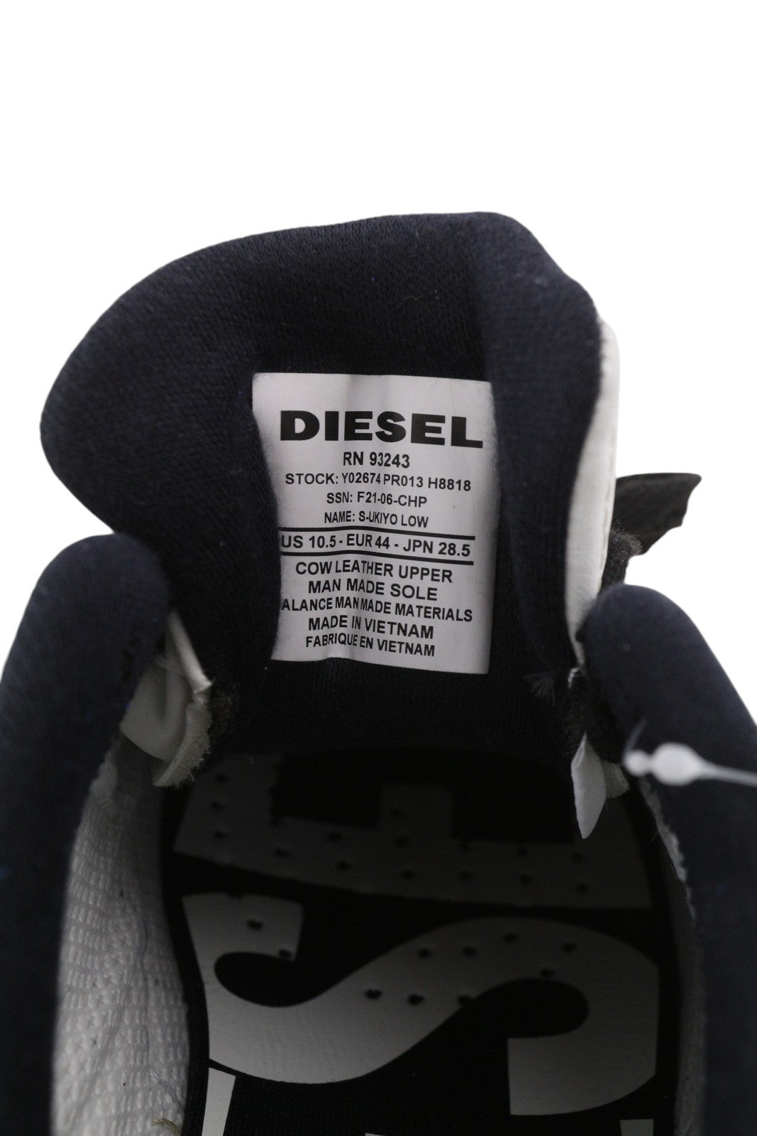 DIESEL S-Ukiyo Low Mens Sneakers EU44 Cow Leather Lace Up Low Top  RRP€185