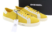 DIESEL S-Mydori LC Mens Sneakers EU44.5 Yellow Suede Leather Low Laced RRP€160