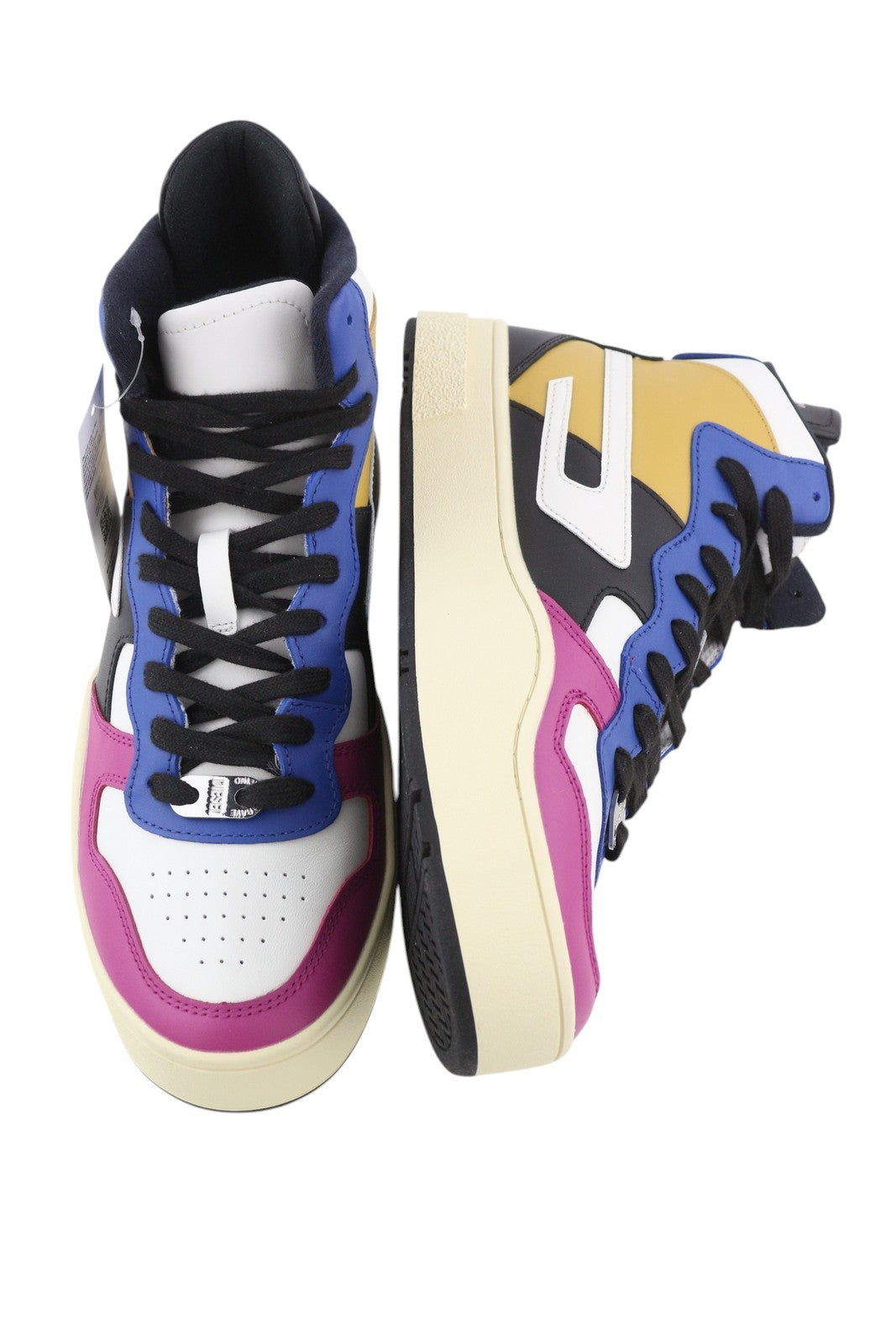 DIESEL S-Ukiyo Mid Mens Sneakers EU44 Cow Leather Colourful Lace Up RRP€195