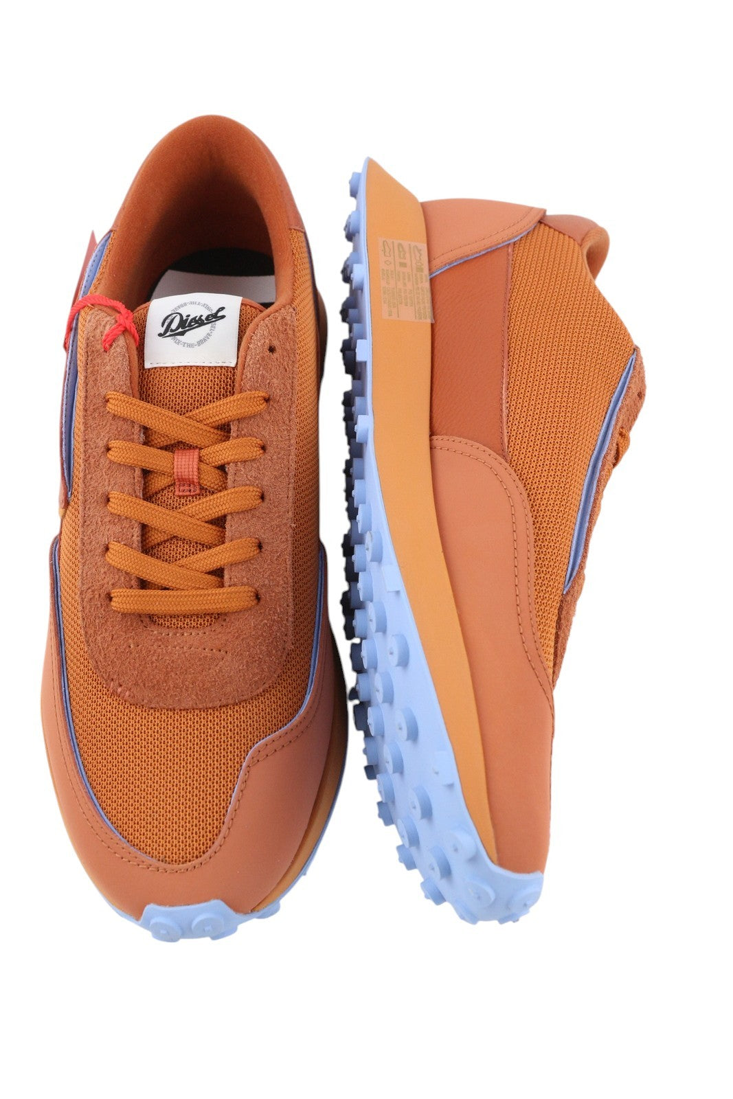 DIESEL S-Racer LC Mens Sneakers EU45 Brown Leather Laced Low Top  RRP€185