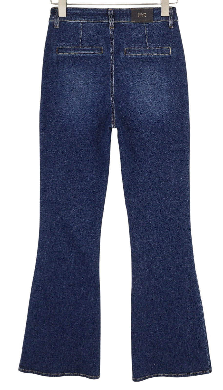 LIU JO Lungo Women Jeans W28 High Waist Bootcut Fit Zip Fly Washed Denim Blue