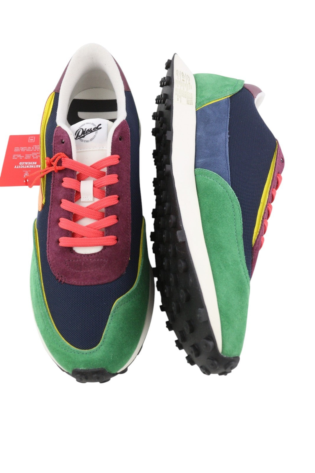 DIESEL S-Racer LC Mens Sneakers EU42 Leather Low Top Almond Toe RRP€185