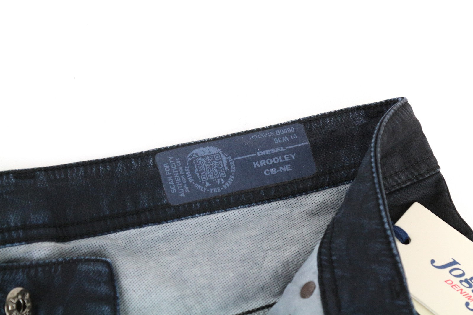 DIESEL Krooley CB-NE 0680B Men's Jeans W36 Slim Carrot Sweat Jogg Fit Navy Waxed