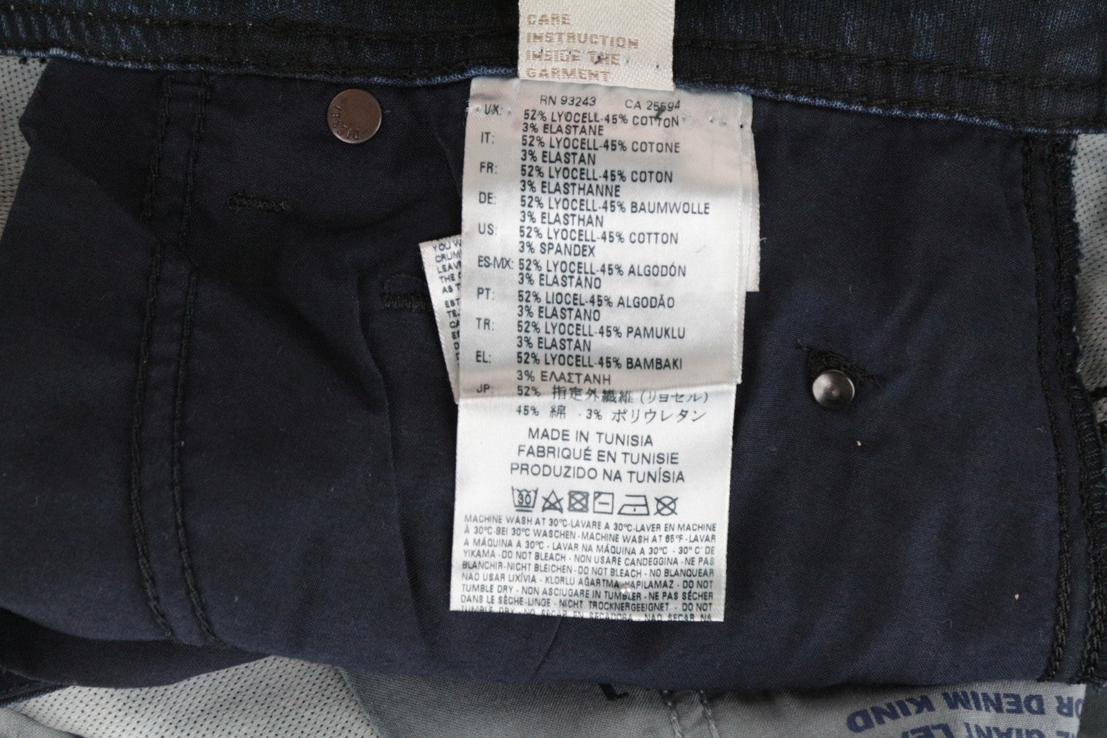 DIESEL Krooley CB-NE 0680B Men's Jeans W36 Slim Carrot Sweat Jogg Fit Navy Waxed