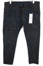 DIESEL Krooley CB-NE 0680B Men's Jeans W38 Slim Fit Carrot Navy Sweat Jogg Navy