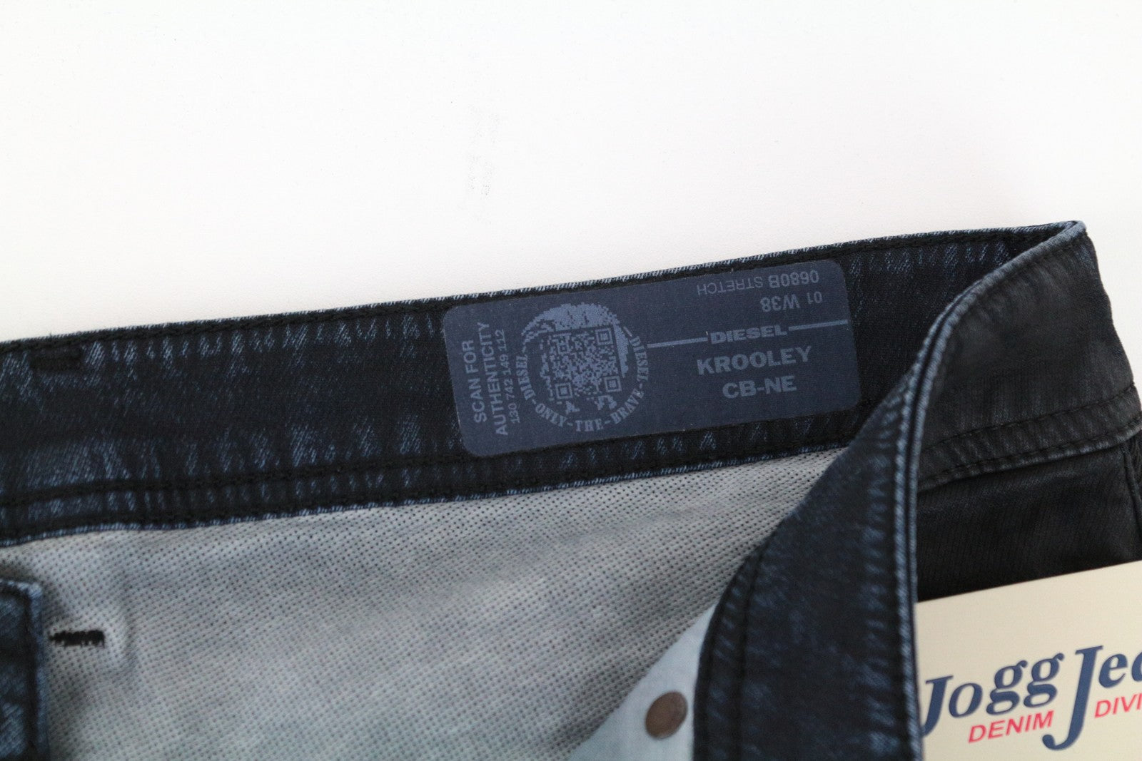 DIESEL Krooley CB-NE 0680B Men's Jeans W38 Slim Fit Carrot Navy Sweat Jogg Navy