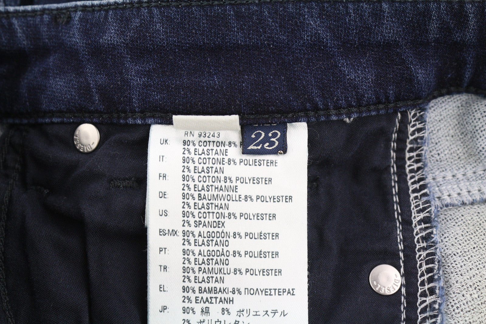 DIESEL Rizzo-Ne 0666W Women Jeans W23 Jogg Sweat Ripped Distress Blue RRP€250